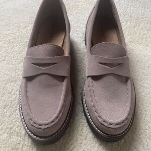 Taupe Suede Loafers
